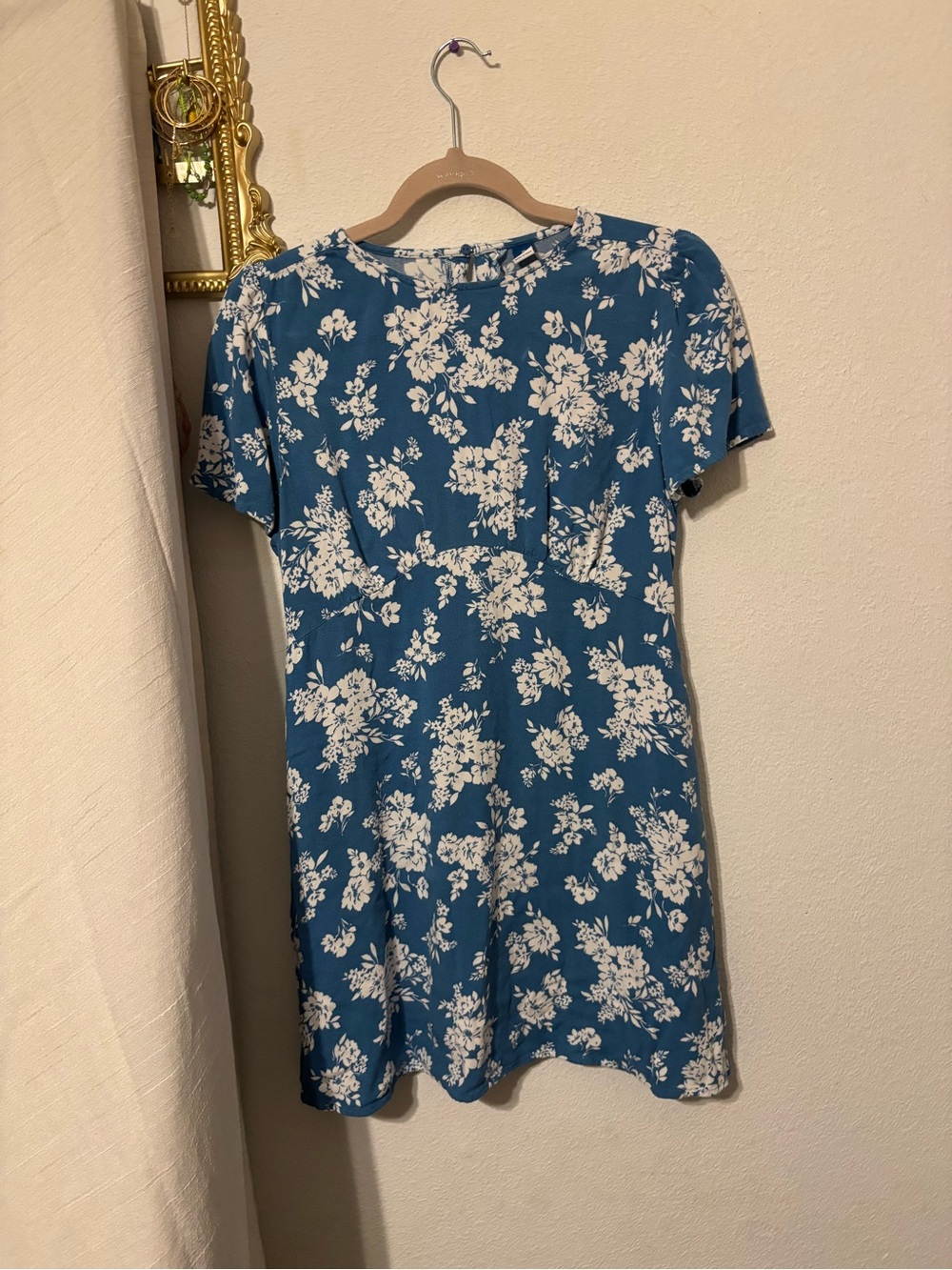 Old Navy Teal Blue Floral Mini Dress